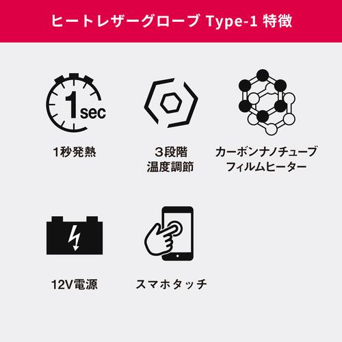 12VヒートレザーグローブLT TYPE-1 Sサイズ 5100076 ヒートマスター