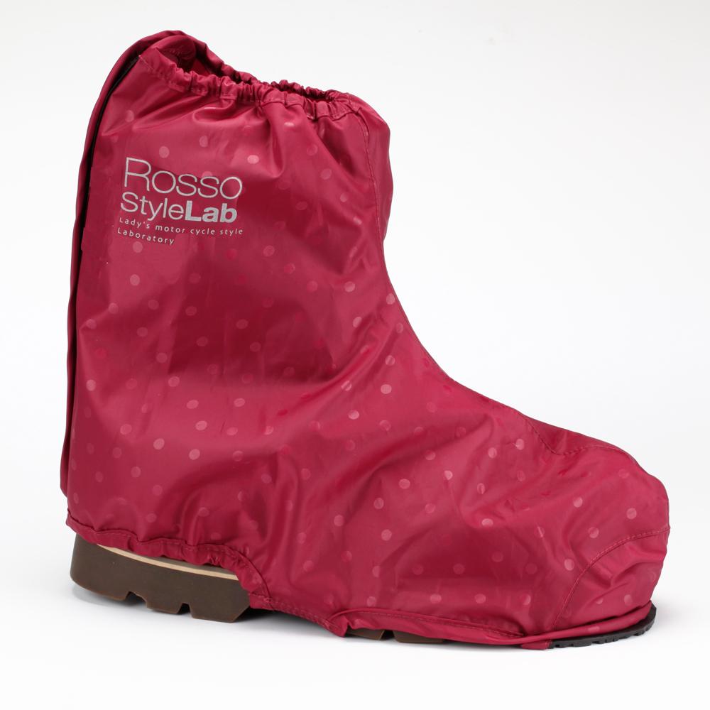 ロッソスタイルラボ バイク用レインブーツカバー ドット ロッソスタイルラボ レディース レッド M(22.5-24.0) ROR-306 レディース 防水 透湿