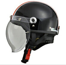 CROSS CR-760 ブラック/オレンジ ハーフヘルメット 開閉式バブルシールド装備 脱着式イヤーカバー ワンタッチバックル装備