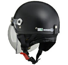 CROSS CR-760 ハーフマットブラック ハーフヘルメット 開閉式バブルシールド装備 脱着式イヤーカバー ワンタッチバックル装備