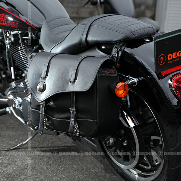 デグナー NB-39B ブラック ナイロンダブルサドルバッグ PVC(合成皮革)/ナイロン 16L(片側) 縦32×横43×幅14cm(片側)