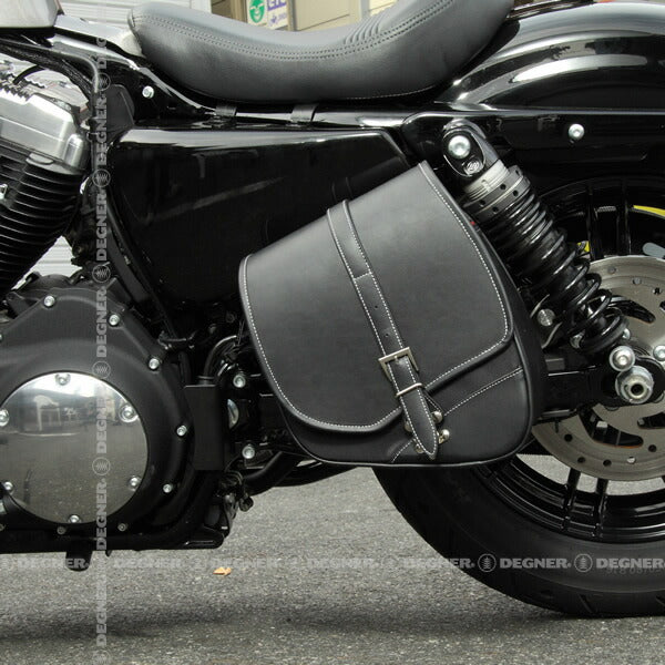 DEGNER NB-124 ブラック スポーツスター専用!ナイロンスイングアームバッグ シングル PVC(合成皮革)/ナイロン 縦29×横25×幅12(cm) レインカバー、 専用サポートステー(ボルト付)