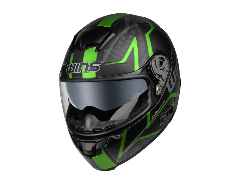 FF-CONFORT GT-Z マットブラック × グリーン Mサイズ ウインズ/WINS インナーバイザー装備 フルフェイス