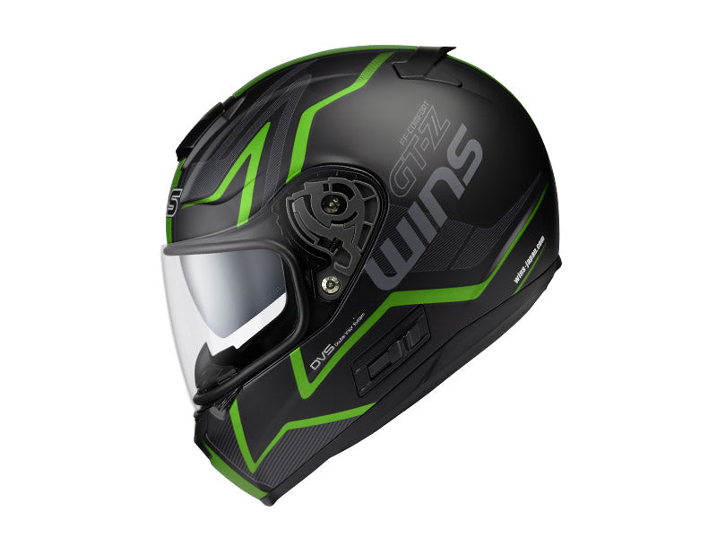 FF-CONFORT GT-Z マットブラック × グリーン Mサイズ ウインズ/WINS インナーバイザー装備 フルフェイス