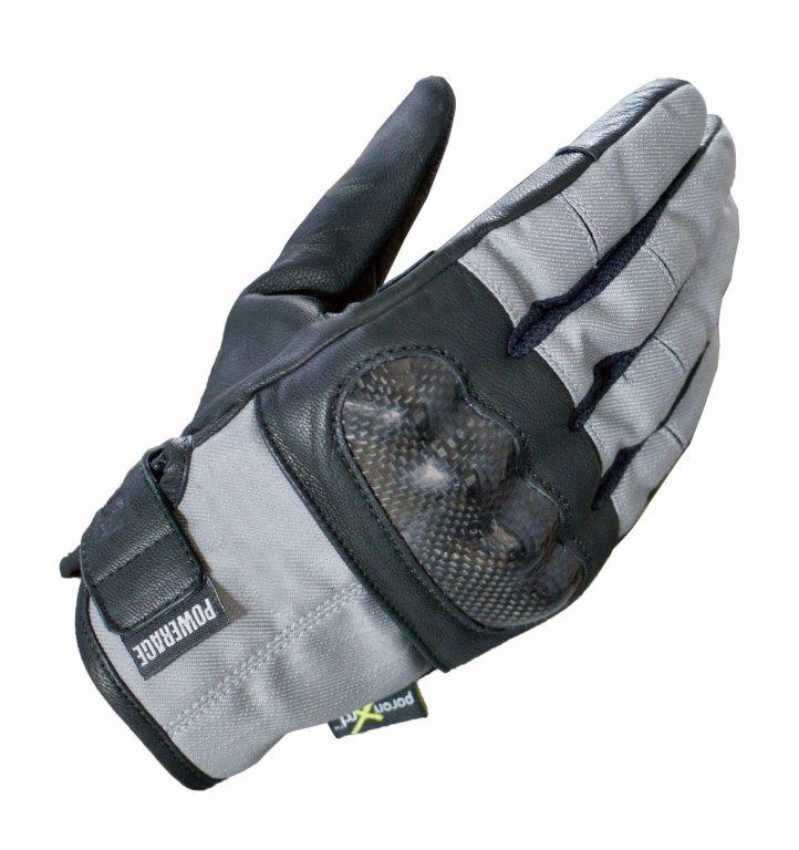 メンズ PG-8304 シルバー XLサイズ ストリートプロテクトサマーグローブ パワーエイジ カーボンナックルプロテクター装備 PORON内蔵 スマートフォン対応