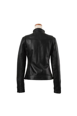 ロッソスタイルラボ バイク用ジャケット レディース シングルライダース レザージャケット ブラック M ROL-12 レディース 羊革 肩・肘プロテクター標準装備