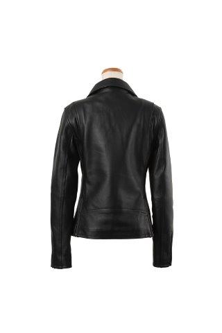 ロッソスタイルラボ バイク用ジャケット レディース ダブルライダース レザージャケット ブラック L ROL-13 レディース 羊革 肩・肘プロテクター標準装備