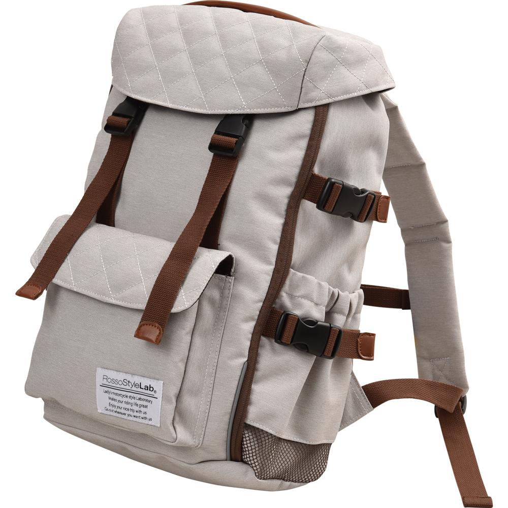 ロッソスタイルラボ バイク用レディースシートバッグ 2WAY シートバッグ兼用リュック グレー フリーサイズ(高サ:40cm/幅:26.5cm/マチ:14.5cm) ROT-907 グローブホルダー