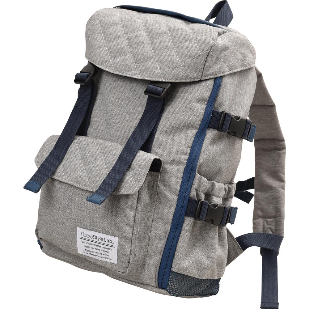 ロッソスタイルラボ バイク用レディースシートバッグ 2WAY シートバッグ兼用リュック チャコール フリーサイズ(高サ:40cm/幅:26.5cm/マチ:14.5cm) ROT-907 グローブホルダー