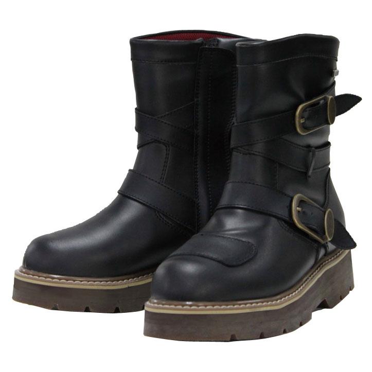 取寄 防水ライディングハイソールブーツ ブラック 22.5 ROB-202 ロッソスタイルラボ