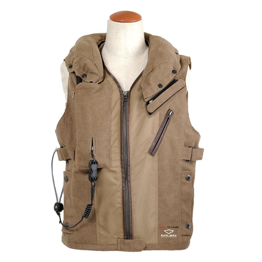 ロッソスタイルラボ ロッソスタイルラボ ×hit-air コラボプロテクトベスト BROWN Mサイズ ROJH-001 レディース エアバッグ 30ccボンベ 背中プロテクター標準装備