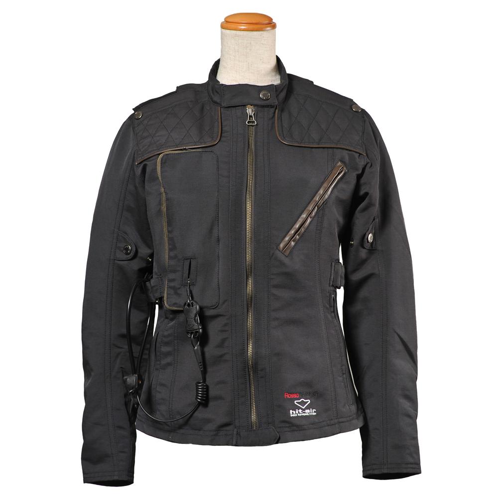 ロッソスタイルラボ バイク用ジャケット(レディース) ロッソスタイルラボ ×hit-air コラボプロテクトジャケット ブラック L ROJH-002 レディース エアバッグ 30ccボンベ 肩・肘・背中プロテクター標準装備