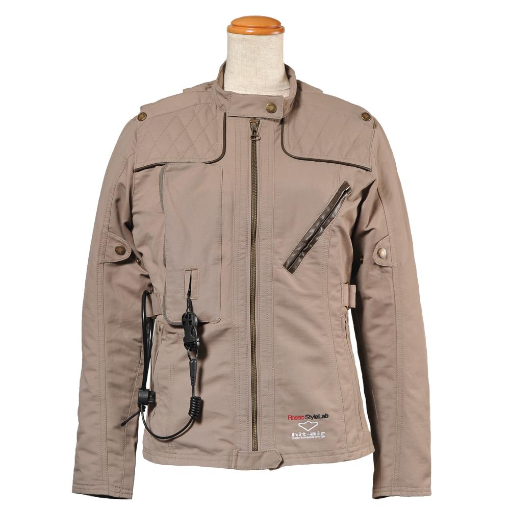 ロッソスタイルラボ バイク用ジャケット(レディース) ロッソスタイルラボ ×hit-air コラボプロテクトジャケット ブラウン M ROJH-002 レディース エアバッグ 30ccボンベ 肩・肘・背中プロテクター標準装備