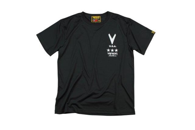 バンソン コットンTシャツ メンズ/速乾性/綿 ブラック/ホワイト Mサイズ VSC20802S