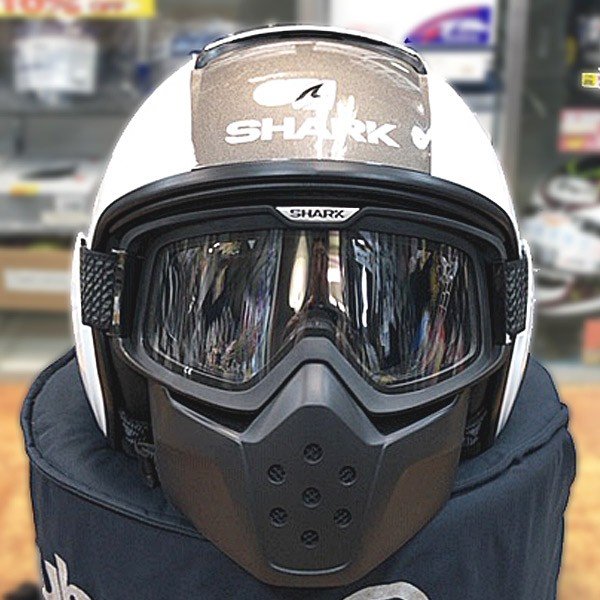 ダラク DRAK TRIBUTE RM WHITE Mサイズ オープンフェイスヘルメット ゴーグル・フェイスマスク 付キキャンペーン中