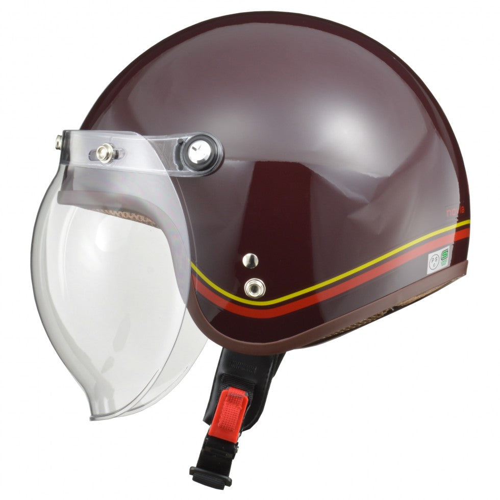 レディースジェットヘルメットラインブラウン NOVIA リード