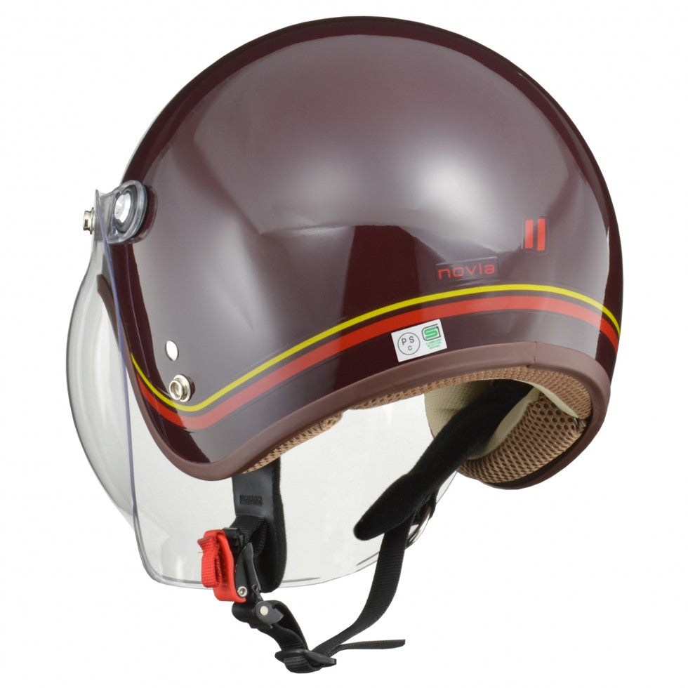 レディースジェットヘルメットラインブラウン NOVIA リード