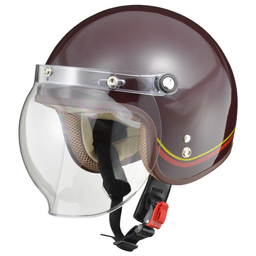 レディースジェットヘルメットラインブラウン NOVIA リード