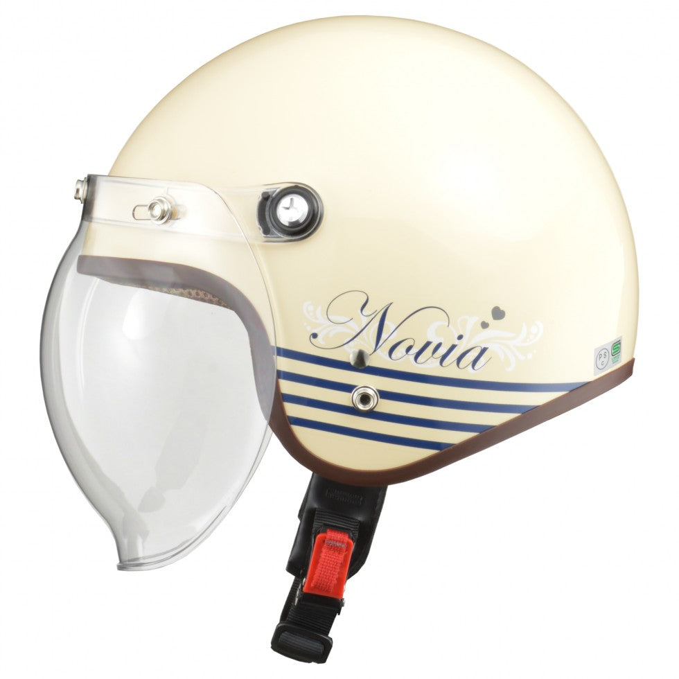 レディースジェットヘルメットレターアイボリー NOVIA リード