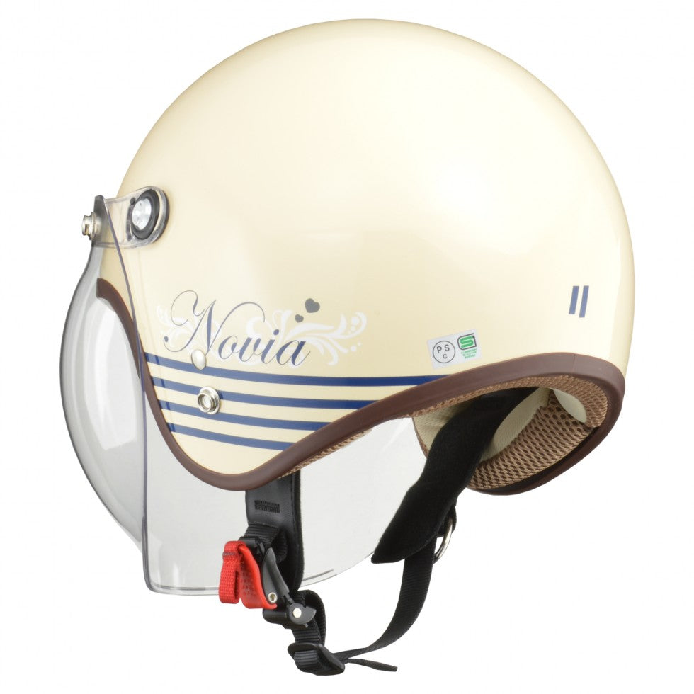 レディースジェットヘルメットレターアイボリー NOVIA リード