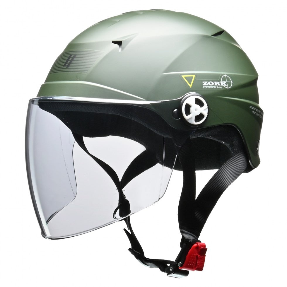 ハーフヘルメットZORK マットガンメタ 大きめFREE リード