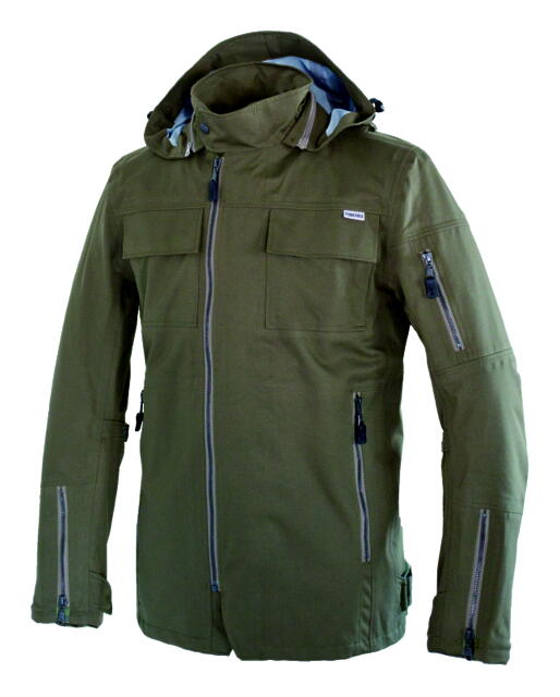 レディース PJ-103 オリーブ WMサイズ ウォータープルーフライダース パワーエイジ 防水 透湿 防風 肩・肘・背中プロテクター標準装備