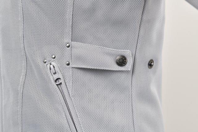 ロッソスタイルラボ スタイルアップメッシュジャケット レディース ライトグレー L+サイズ ROJ-104