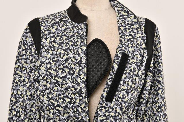 ロッソスタイルラボ ソフトシェルジャケット レディース ジオメトリックブラック L+サイズ ROJ-109