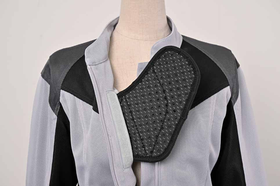 ロッソスタイルラボ?ライダースメッシュジャケット ライトグレー/イエロー Mサイズ ROJ-114