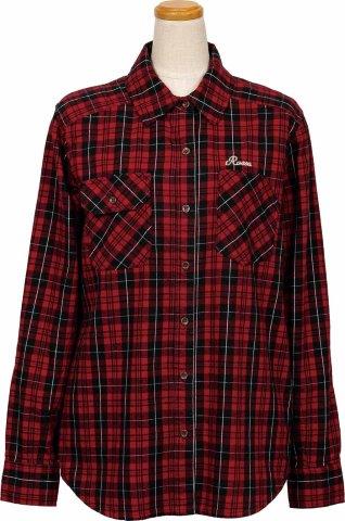 プロテクションフランネルシャツ レッド/ブラック Lサイズ ROJ1000 ロッソスタイルラボ