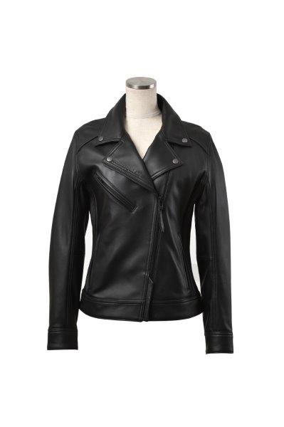 ロッソスタイルラボ ダブルライダースレザージャケット バイク/レディース ブラック Lサイズ ROL-16