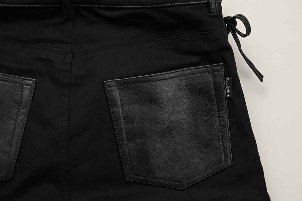 ロッソスタイルラボ?レースアップレザーパンツ ブラック Mサイズ ROP-62