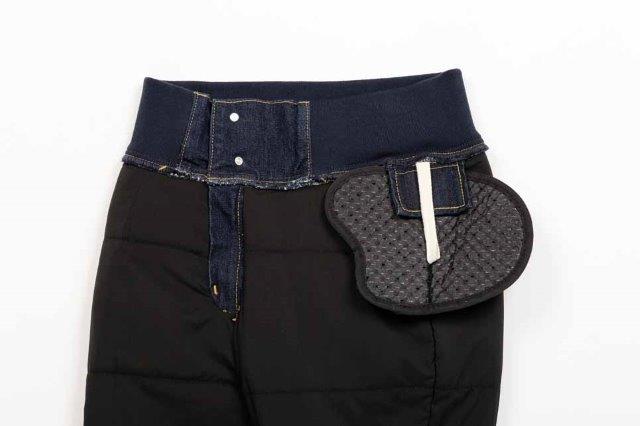 リブウォームストレッチパンツ ブルーデニム L+サイズ ROP66 ロッソスタイルラボ