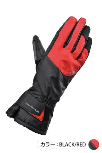 ロッソスタイルラボ レイングローブ バイク/レディース/防水 ブラック/レッド Sサイズ RSG-327