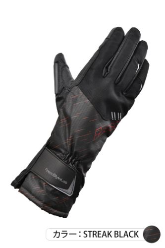 ロッソスタイルラボ レイングローブ バイク/レディース/防水 ストリークブラック Lサイズ RSG-327