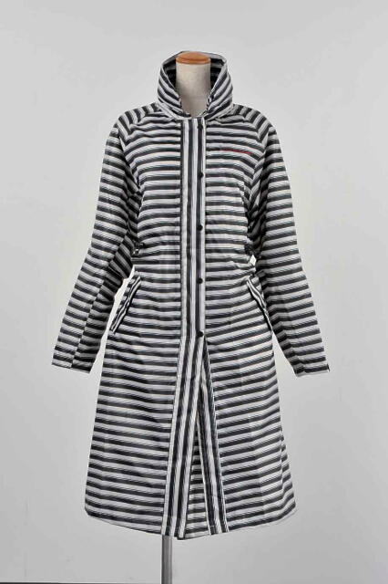 ロッソスタイルラボ バイク用レインスーツ(レディース) ロッソスタイルラボ ボーダーレインコート ボーダーブラック M ROR-307 レディース 防水 透湿