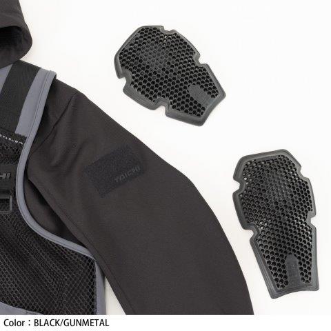 オーバーラップメッシュ パーカ ブラック/カーキ 3XLサイズ RSJ347 アールエスタイチ