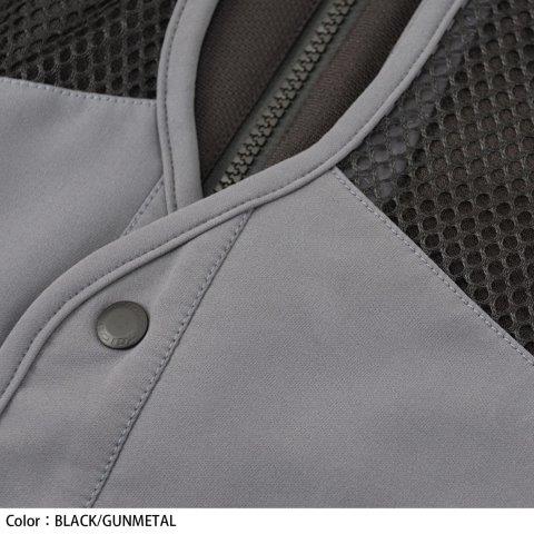 オーバーラップメッシュ パーカ ブラック/ブラック Lサイズ RSJ347 アールエスタイチ