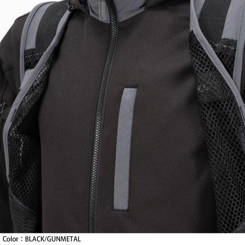 オーバーラップメッシュ パーカ ブラック/ガンメタル Mサイズ RSJ347 アールエスタイチ