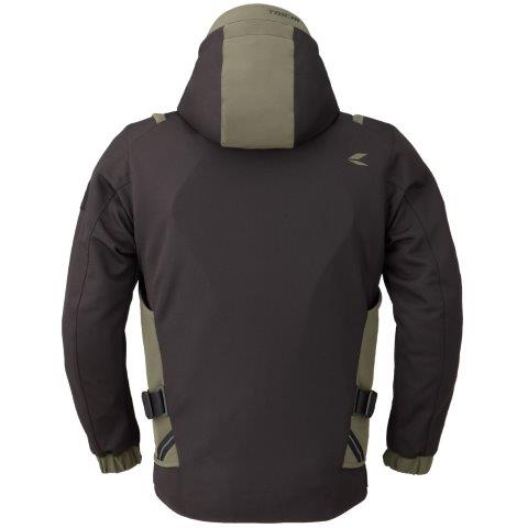 オーバーラップメッシュ パーカ ブラック/カーキ 3XLサイズ RSJ347 アールエスタイチ