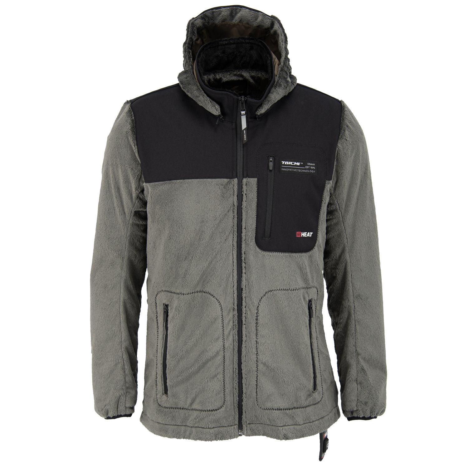 RSタイチ e-HEATフリースインナーパーカ バイクジャケット/レディース ブラック/グレー WLサイズ RSU630