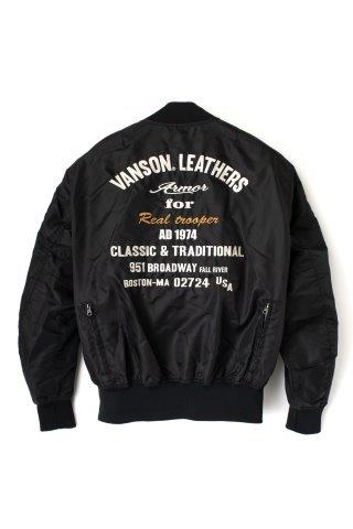 ナイロンMA-1ジャケット ブラック Lサイズ SVS2303S バンソン