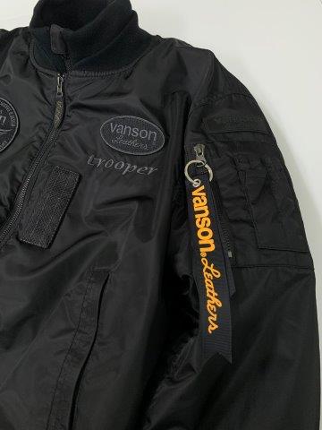 バンソン MA-1ジャケット ブラック/ガンメタ Lサイズ TVS2208W