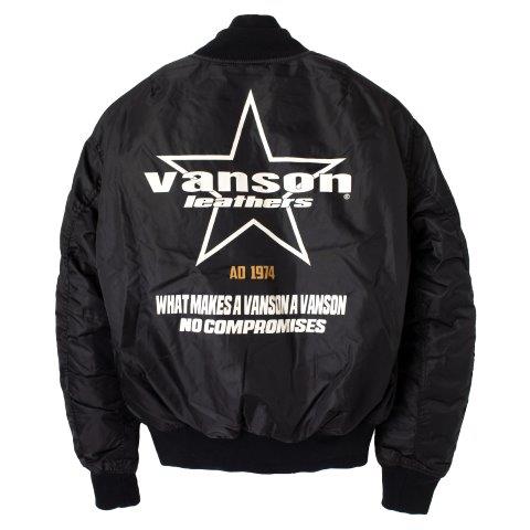 バンソン MA-1ジャケット ブラック/アイボリー 2XLサイズ TVS2208W