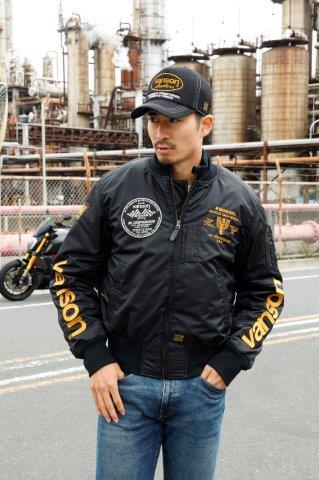 MA-1ジャケット ブラック/アイボリー 3XLサイズ TVS2307W バンソン