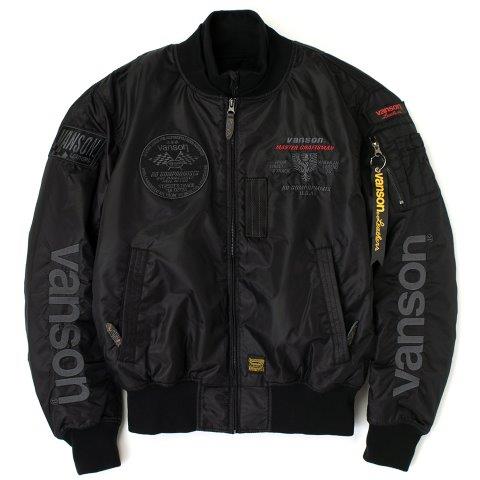 MA-1ジャケット ブラック/ガンメタリック Lサイズ TVS2307W バンソン