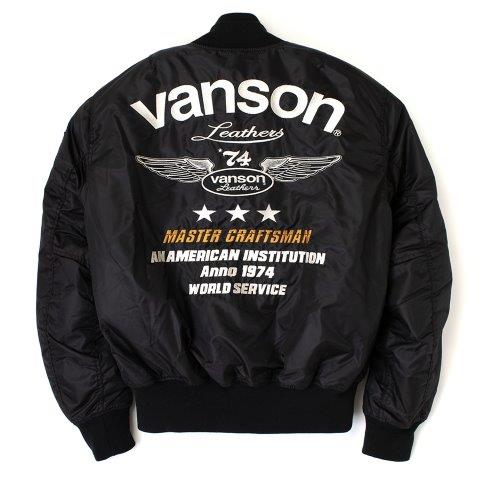 MA-1ジャケット ブラック/アイボリー Lサイズ TVS2307W バンソン