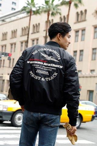 MA-1ジャケット ブラック/イエロー Lサイズ TVS2308W バンソン