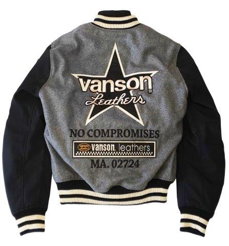 バンソン アワードジャケット バイク/メンズ/秋冬 グレー/ブラック XLサイズ VS21101W