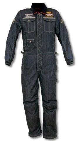 バンソン デニムカバーオール バイク/メンズ/秋冬 ブラック-ワバッシュ XLサイズ VS21302W